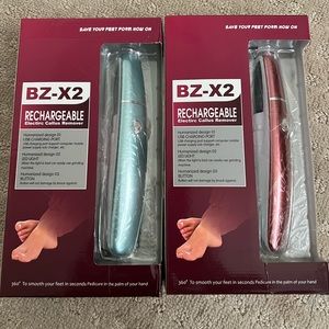 NIB Rechargeable Electric Callus Remover Slim Design Blue,Burgundy 2 sets